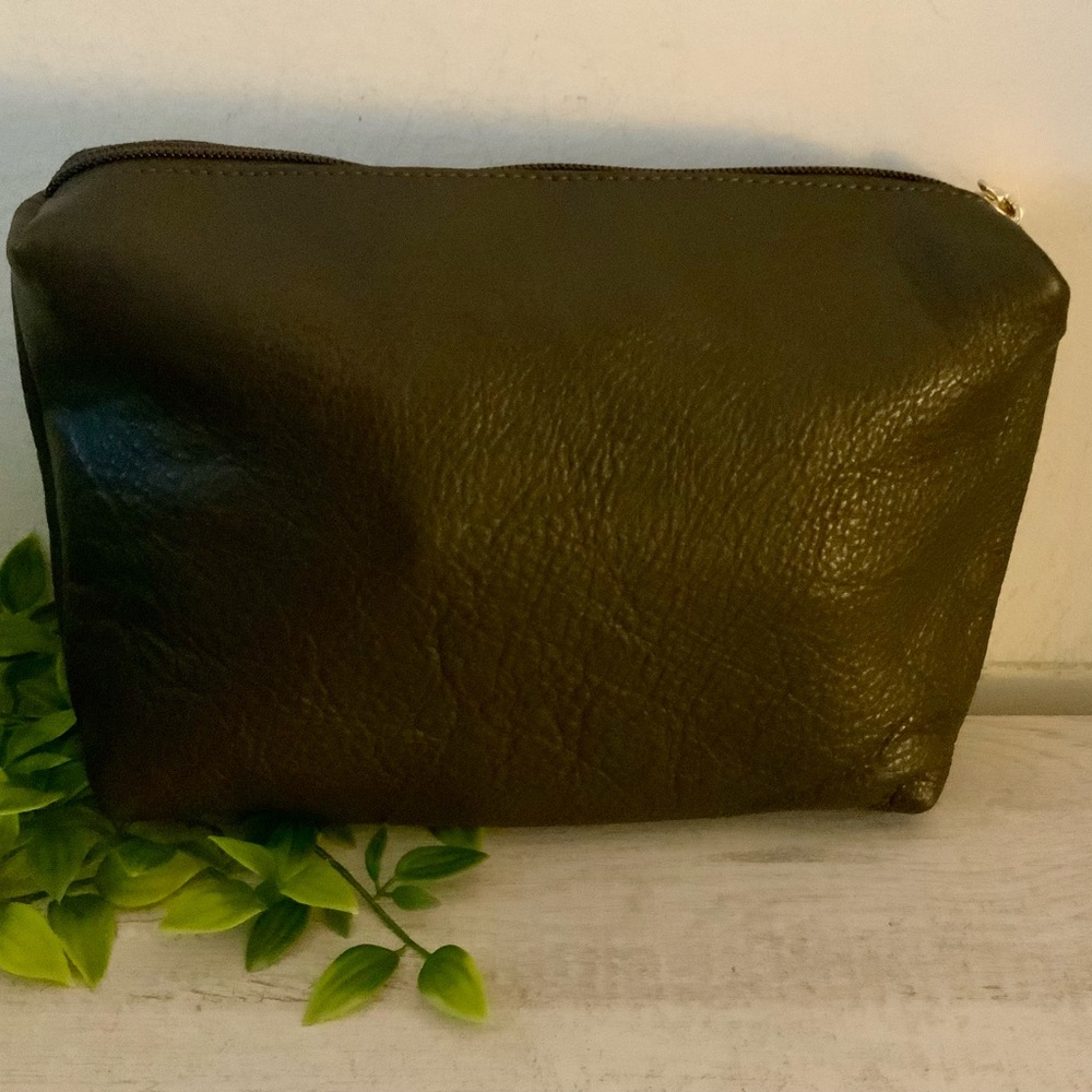 ANTHROPOLOGIE LEATHER SLOUCHY SHOULDER BAG & POUCH CHOCOLATE NWT - Picture 10 of 11